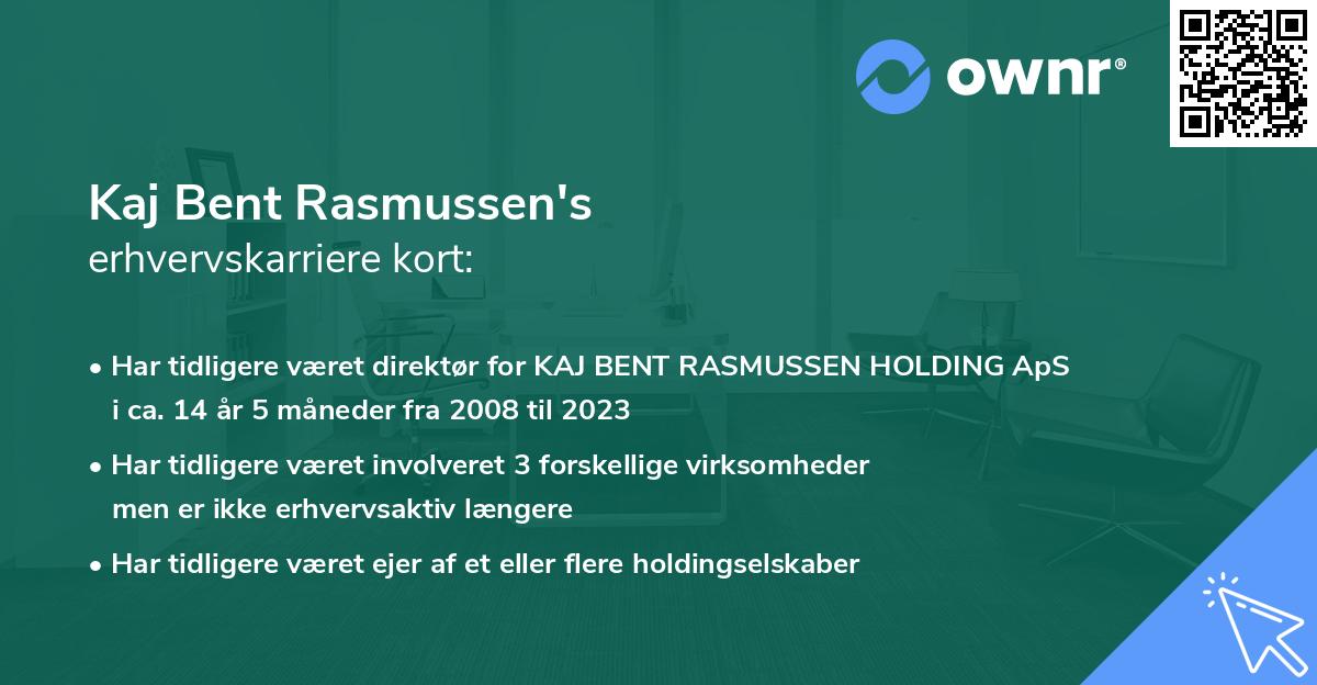 Kaj Bent Rasmussen's erhvervskarriere kort