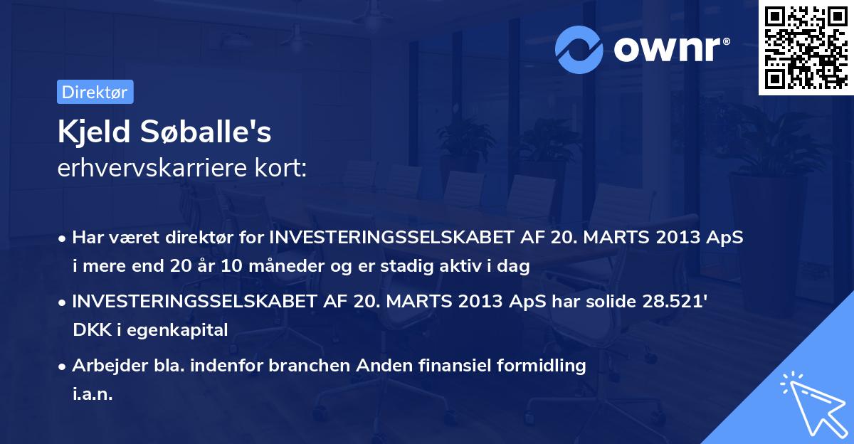 Kjeld Søballe's erhvervskarriere kort