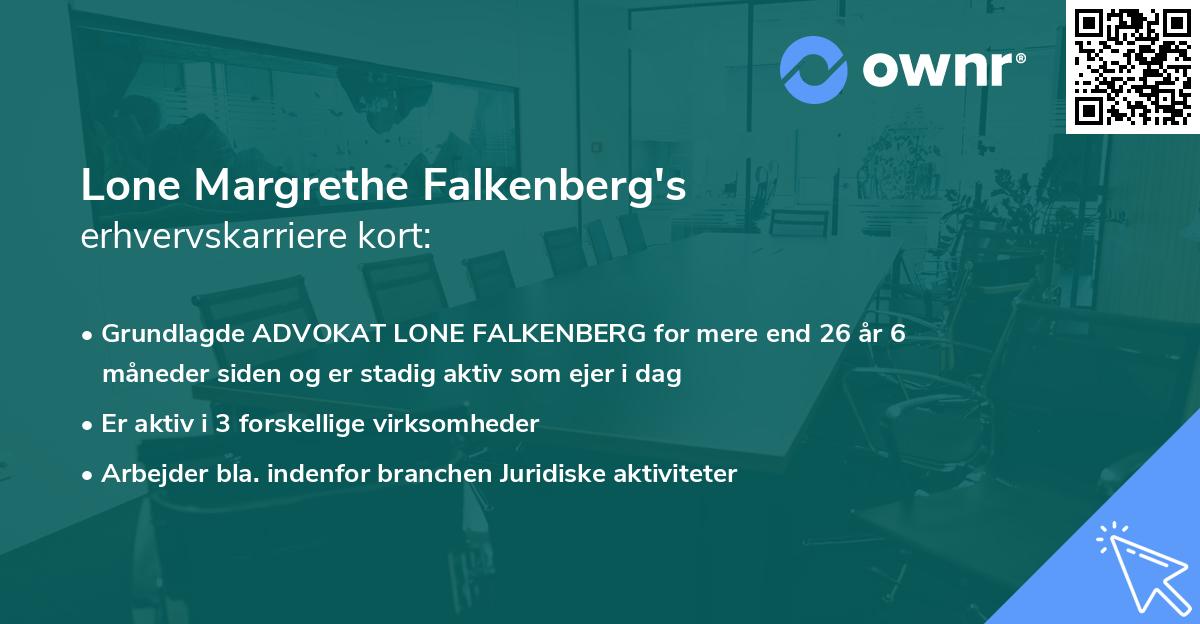 Lone Margrethe Falkenberg's erhvervskarriere kort