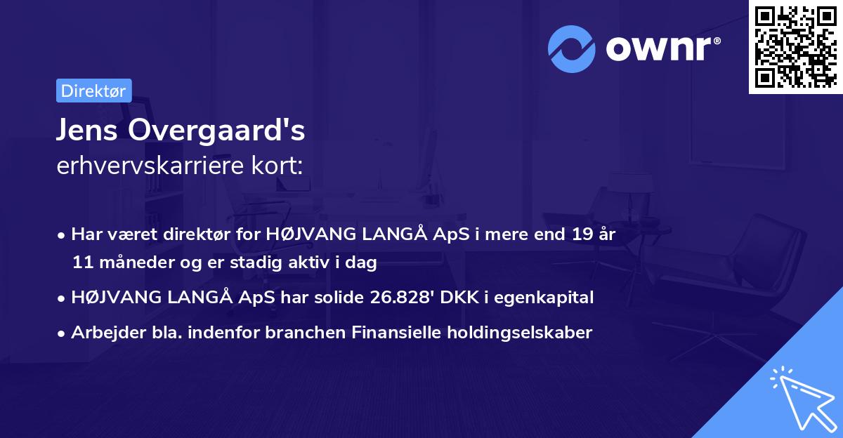 Jens Overgaard's erhvervskarriere kort
