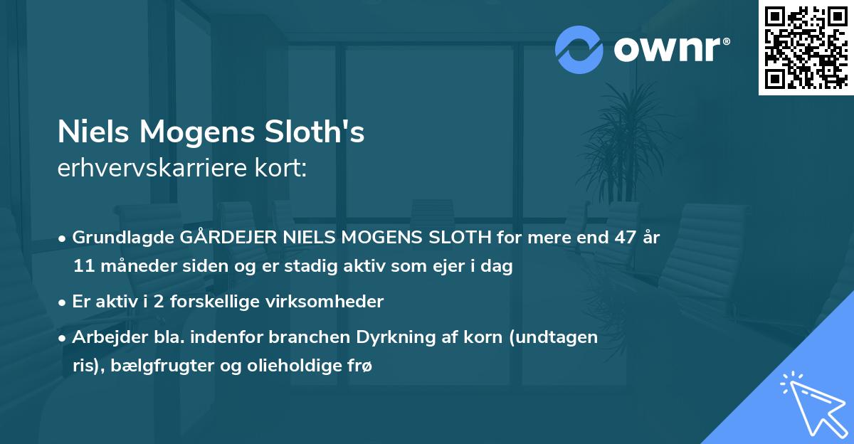 Niels Mogens Sloth's erhvervskarriere kort