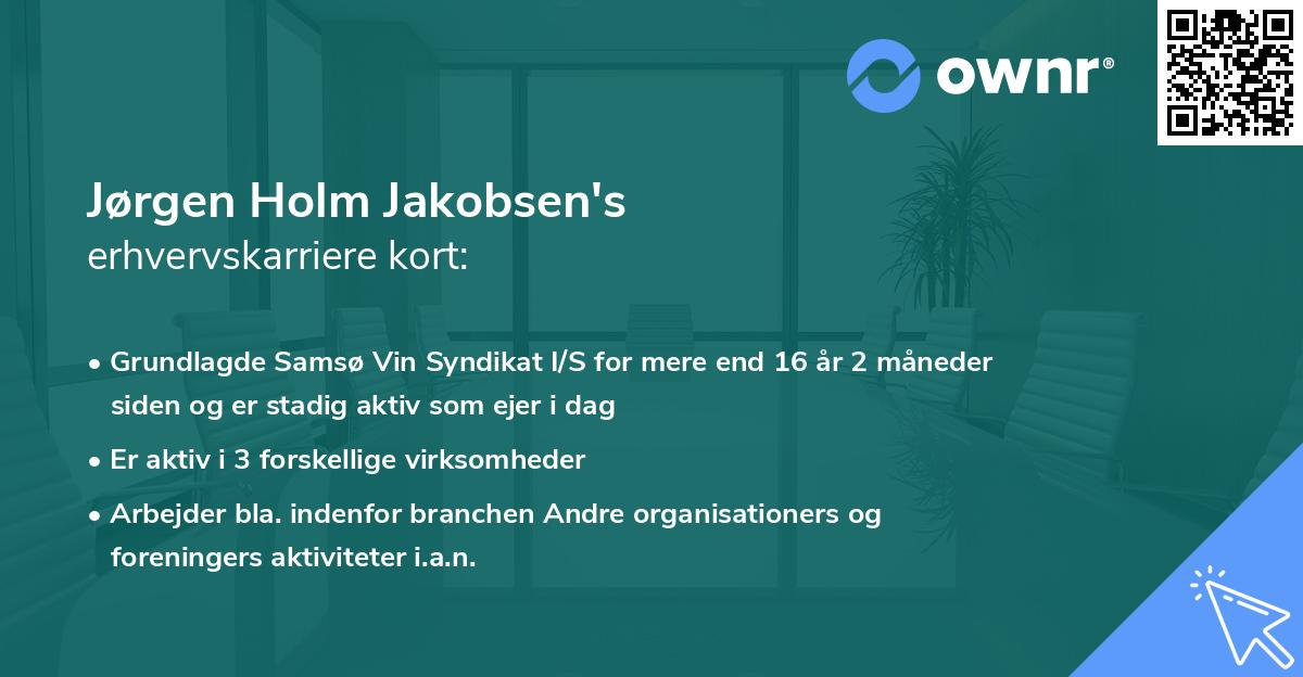 Jørgen Holm Jakobsen's erhvervskarriere kort