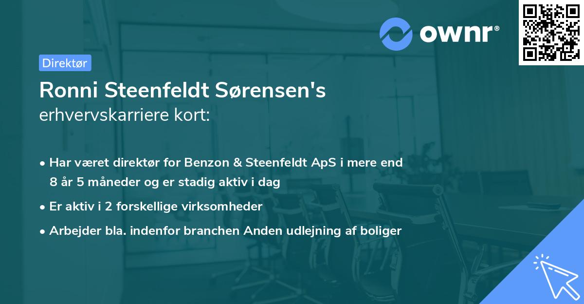 Ronni Steenfeldt Sørensen's erhvervskarriere kort