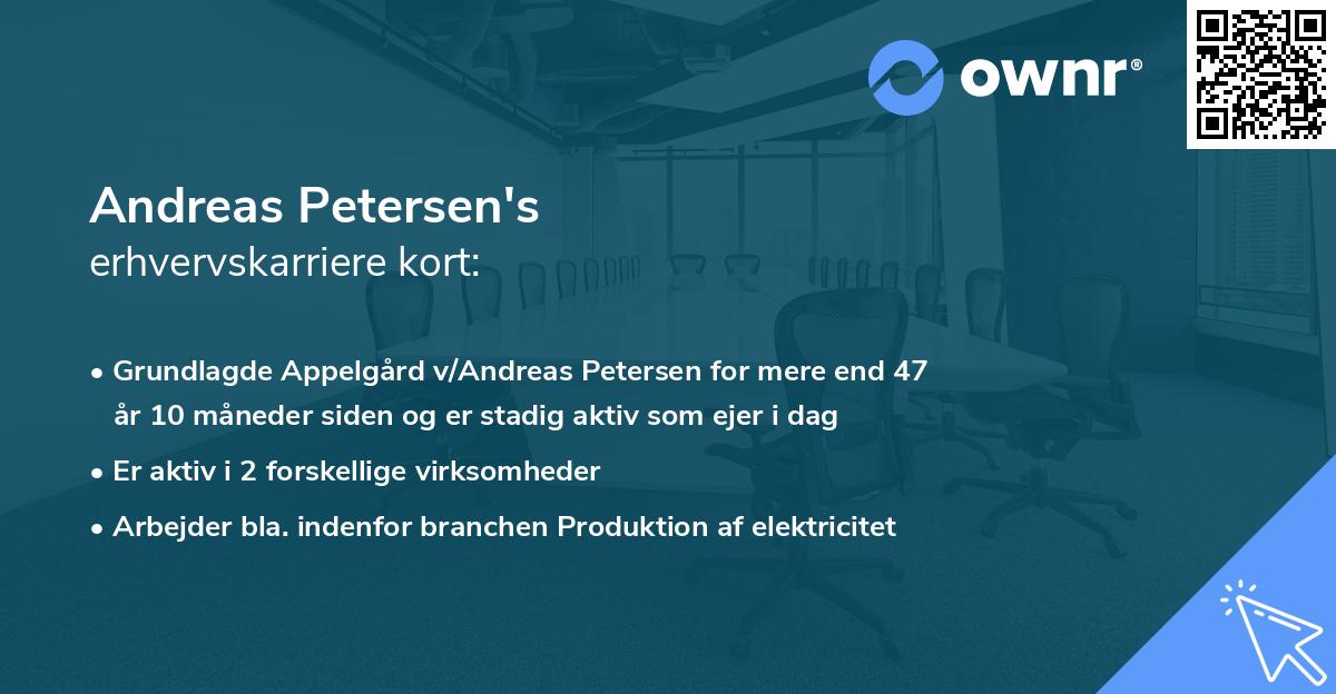 Andreas Petersen's erhvervskarriere kort