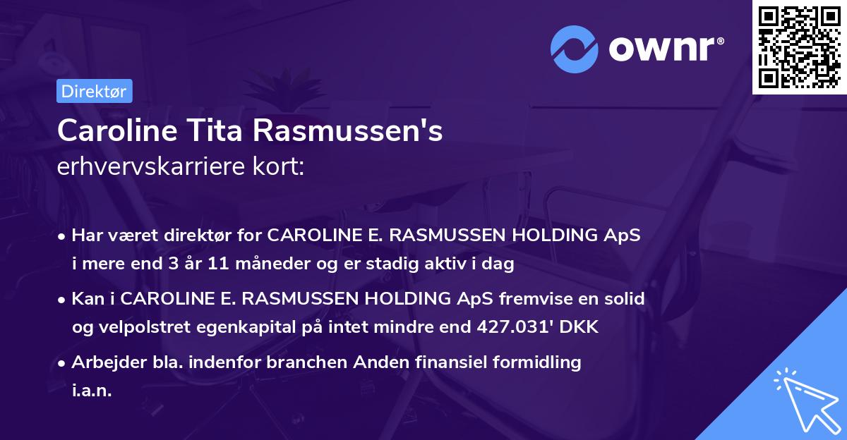Caroline Tita Rasmussen's erhvervskarriere kort