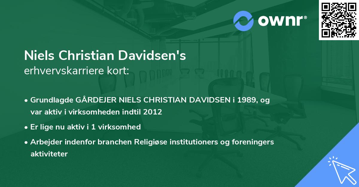 Niels Christian Davidsen's erhvervskarriere kort