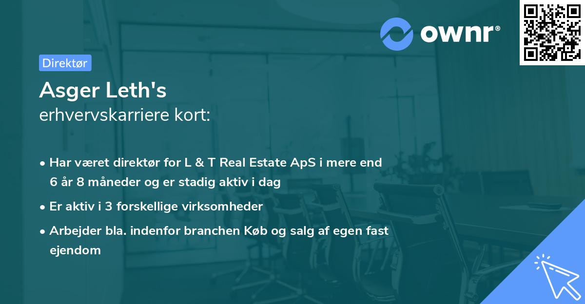 Asger Leth's erhvervskarriere kort
