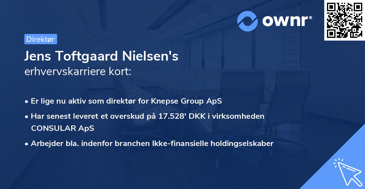 Jens Toftgaard Nielsen's erhvervskarriere kort