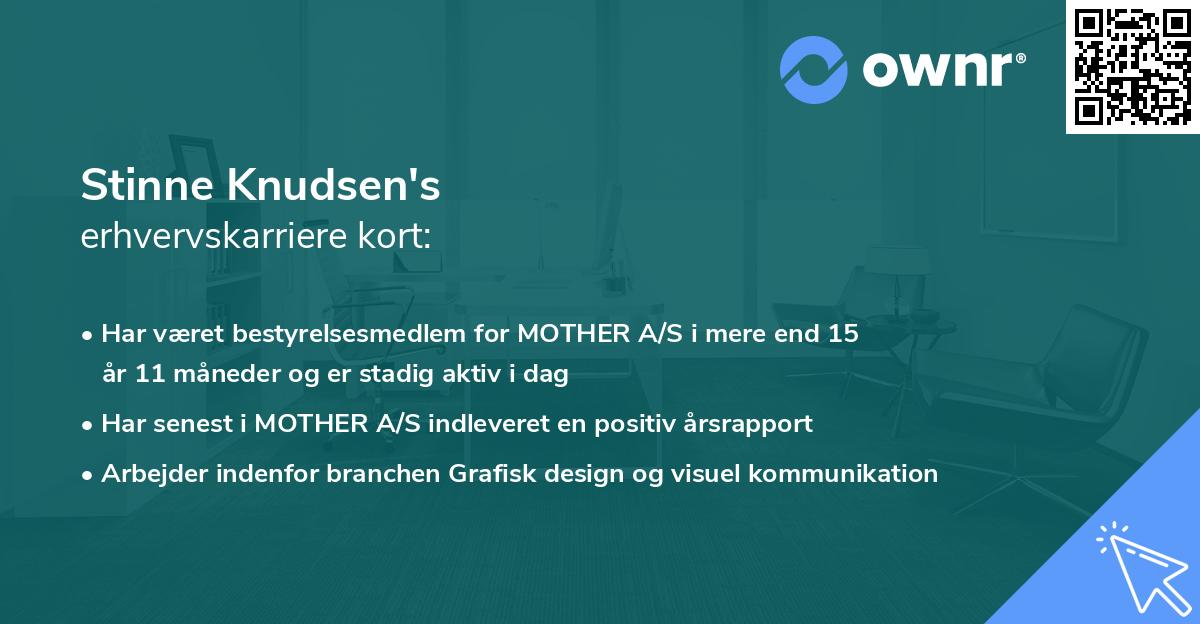 Stinne Knudsen's erhvervskarriere kort