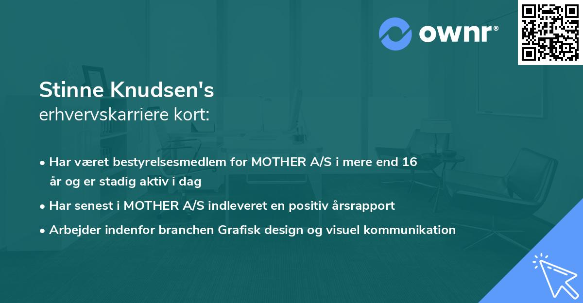 Stinne Knudsen's erhvervskarriere kort