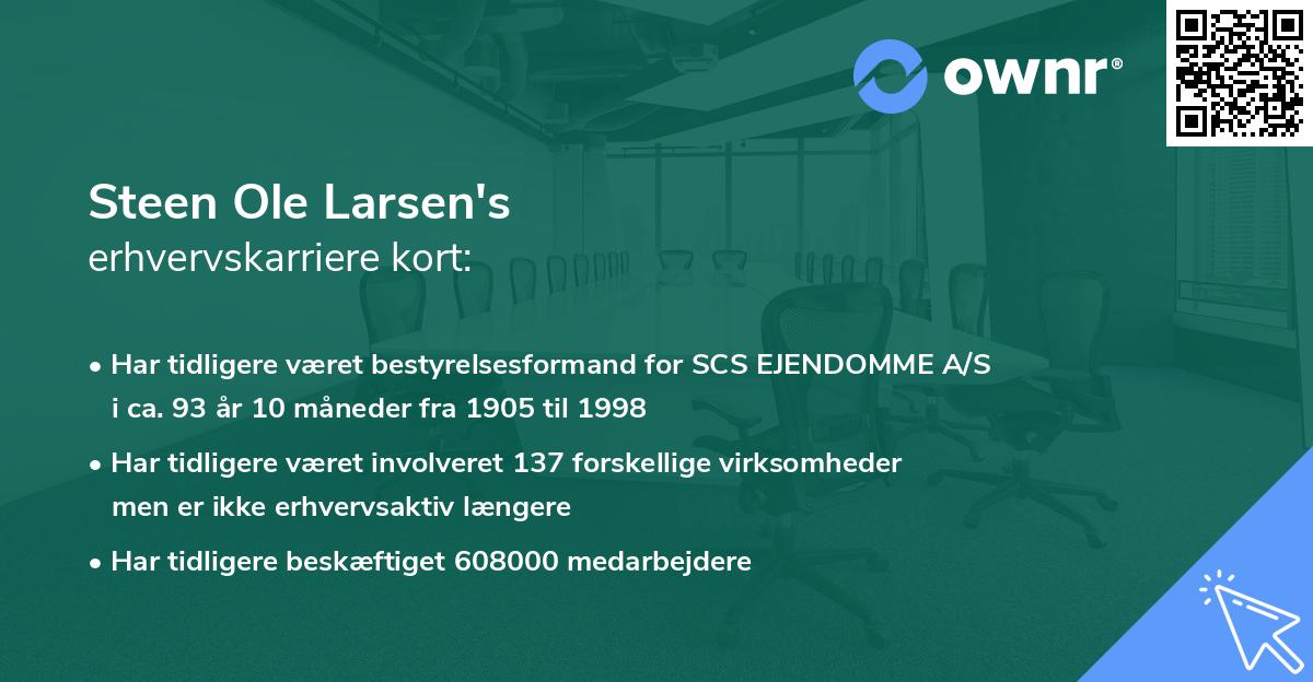 Steen Ole Larsen's erhvervskarriere kort