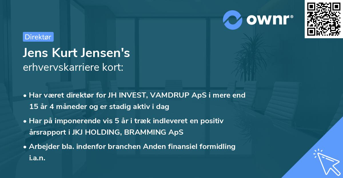 Jens Kurt Jensen's erhvervskarriere kort