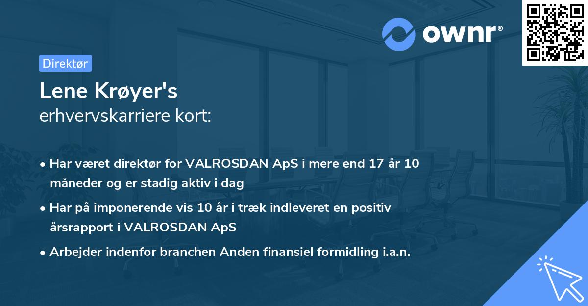 Lene Krøyer's erhvervskarriere kort