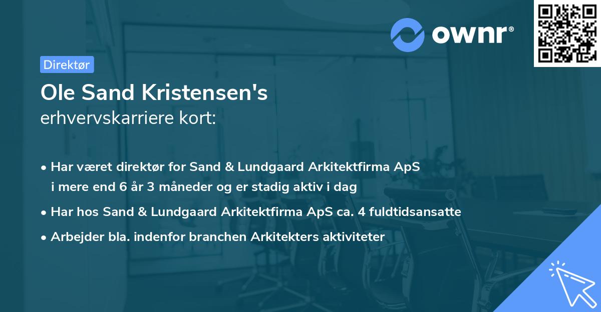 Ole Sand Kristensen's erhvervskarriere kort