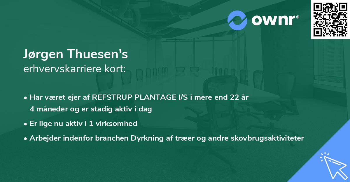 Jørgen Thuesen's erhvervskarriere kort