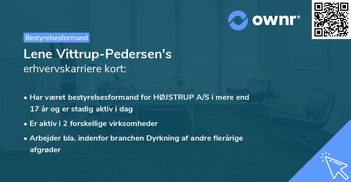 Lene Vittrup-Pedersen's erhvervskarriere kort