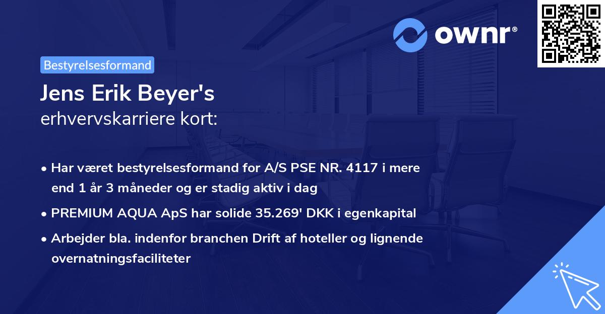 Jens Erik Beyer's erhvervskarriere kort