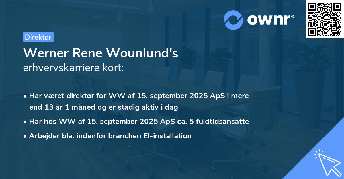 Werner Rene Wounlund's erhvervskarriere kort