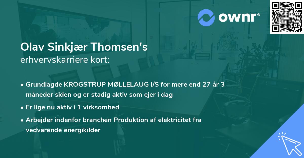 Olav Sinkjær Thomsen's erhvervskarriere kort