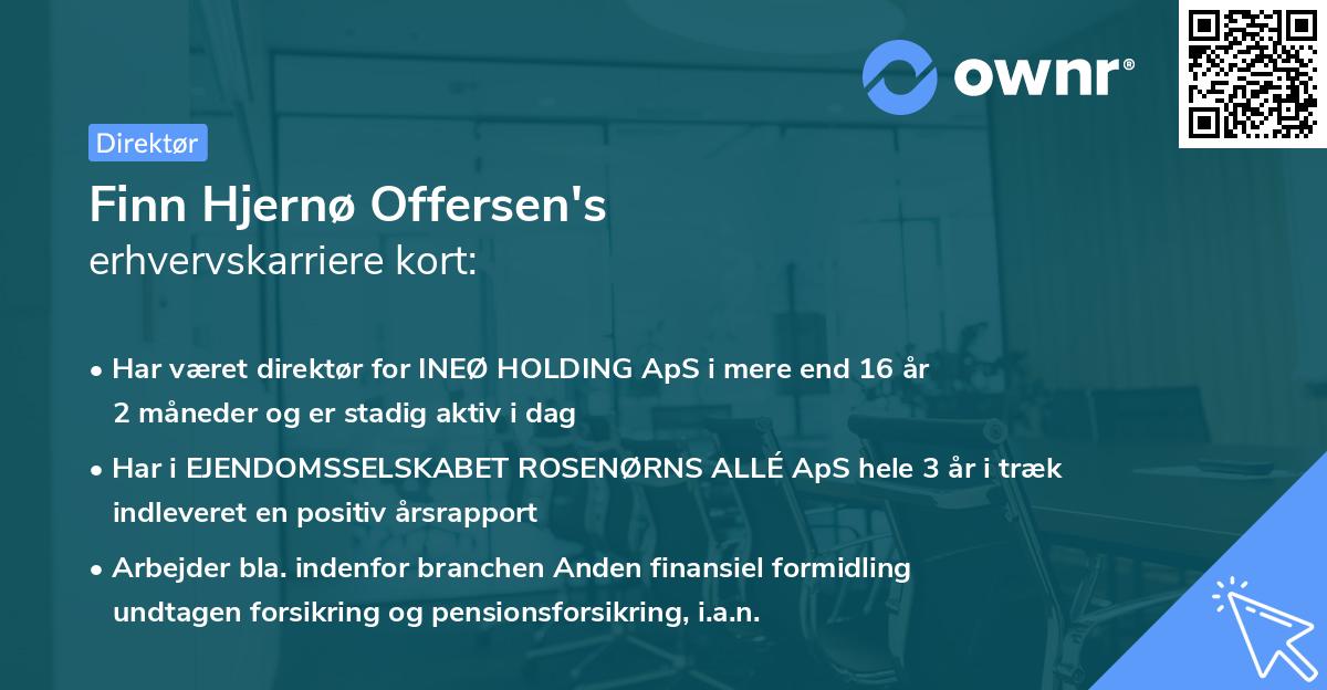 Finn Hjernø Offersen's erhvervskarriere kort