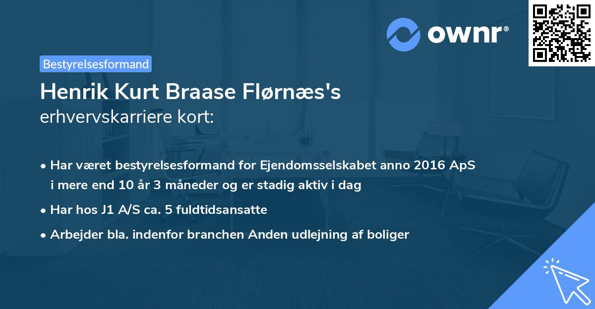 Henrik Kurt Braase Flørnæs's erhvervskarriere kort