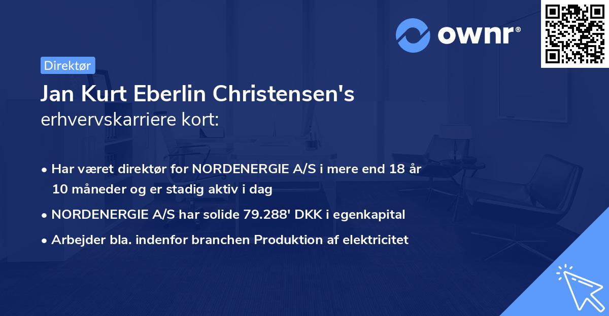 Jan Kurt Eberlin Christensen's erhvervskarriere kort