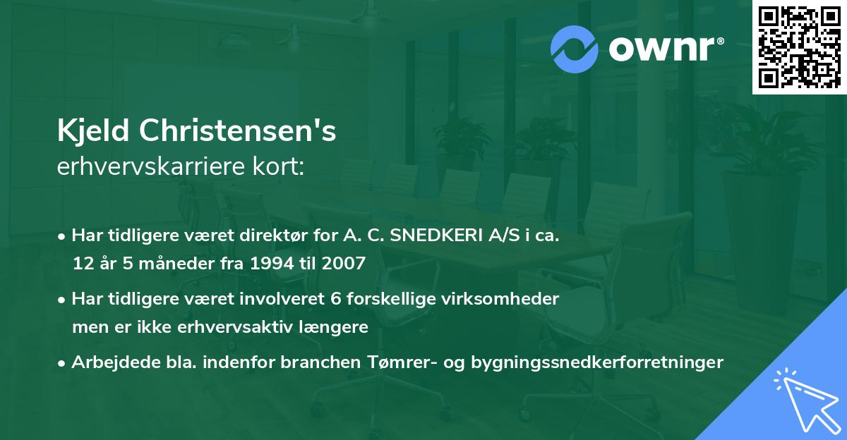 Kjeld Christensen's erhvervskarriere kort