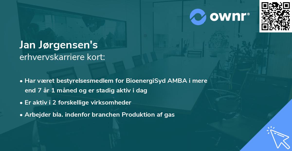 Jan Jørgensen's erhvervskarriere kort