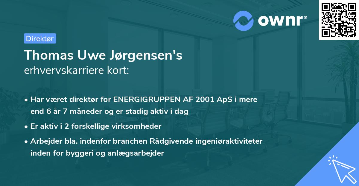 Thomas Uwe Jørgensen's erhvervskarriere kort