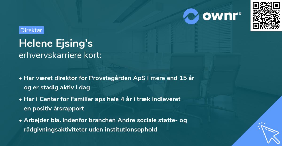 Helene Ejsing's erhvervskarriere kort
