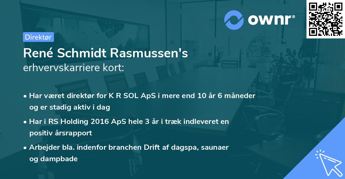 René Schmidt Rasmussen's erhvervskarriere kort