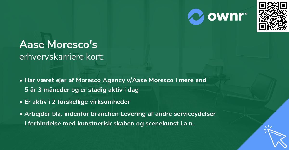 Aase Moresco's erhvervskarriere kort