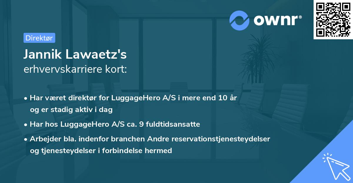 Jannik Lawaetz's erhvervskarriere kort