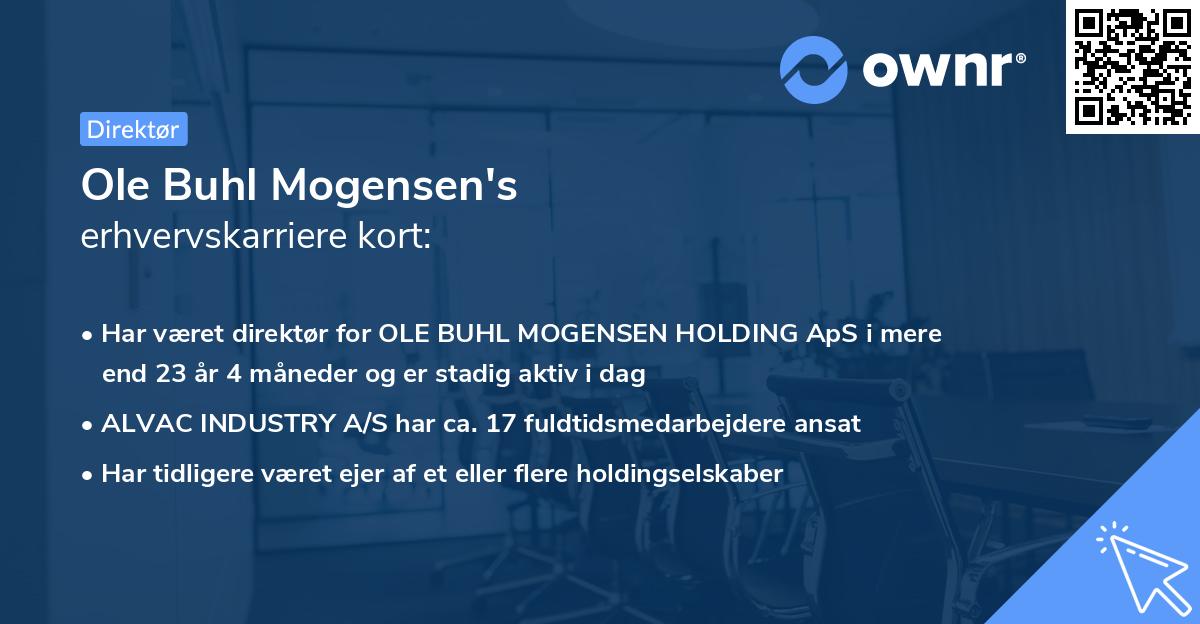 Ole Buhl Mogensen's erhvervskarriere kort