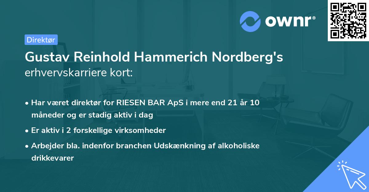 Gustav Reinhold Hammerich Nordberg's erhvervskarriere kort