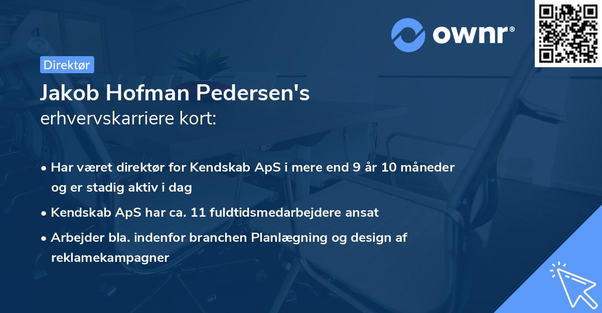 Jakob Hofman Pedersen's erhvervskarriere kort
