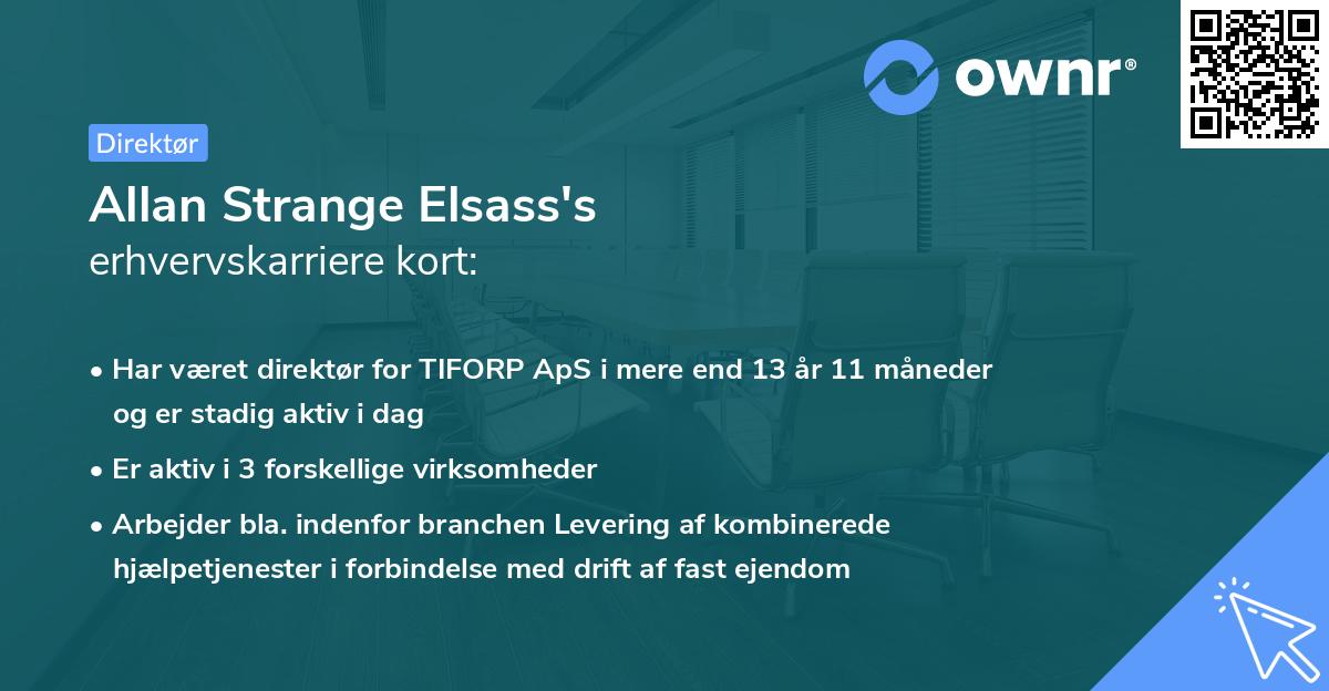 Allan Strange Elsass's erhvervskarriere kort