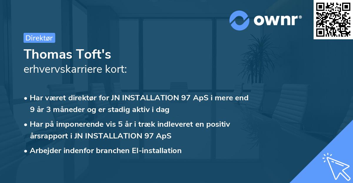 Thomas Toft's erhvervskarriere kort