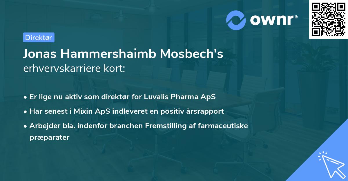 Jonas Hammershaimb Mosbech's erhvervskarriere kort