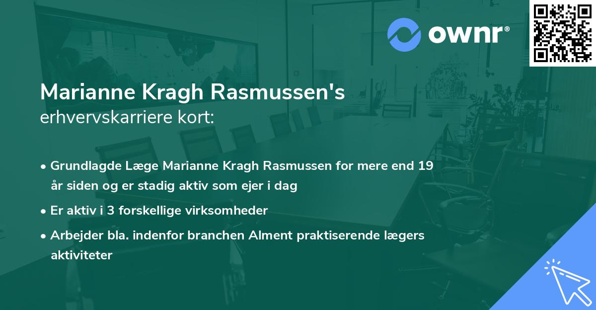 Marianne Kragh Rasmussen's erhvervskarriere kort