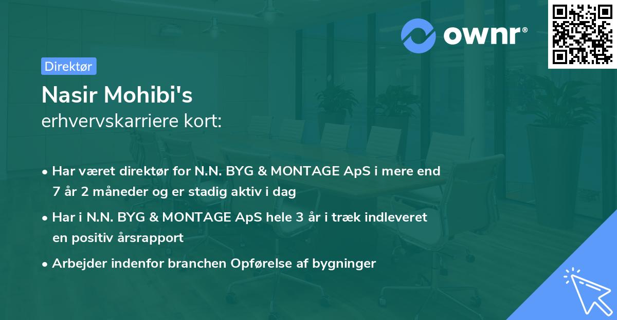Nasir Mohibi's erhvervskarriere kort