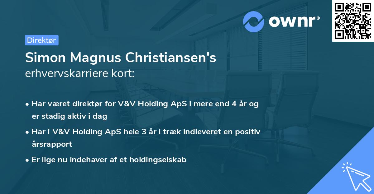 Simon Magnus Christiansen's erhvervskarriere kort