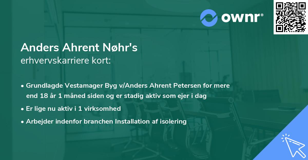 Anders Ahrent Nøhr's erhvervskarriere kort