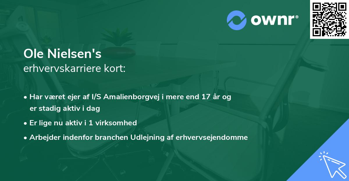 Ole Nielsen's erhvervskarriere kort