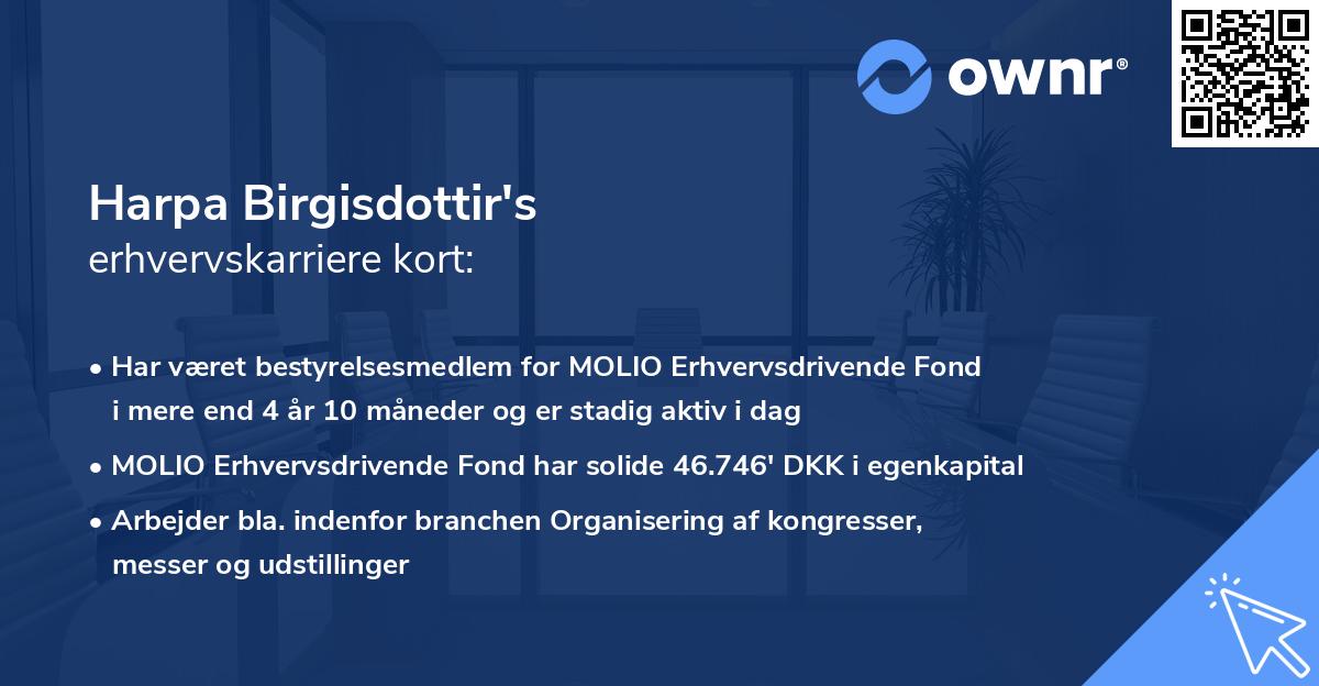 Harpa Birgisdottir's erhvervskarriere kort