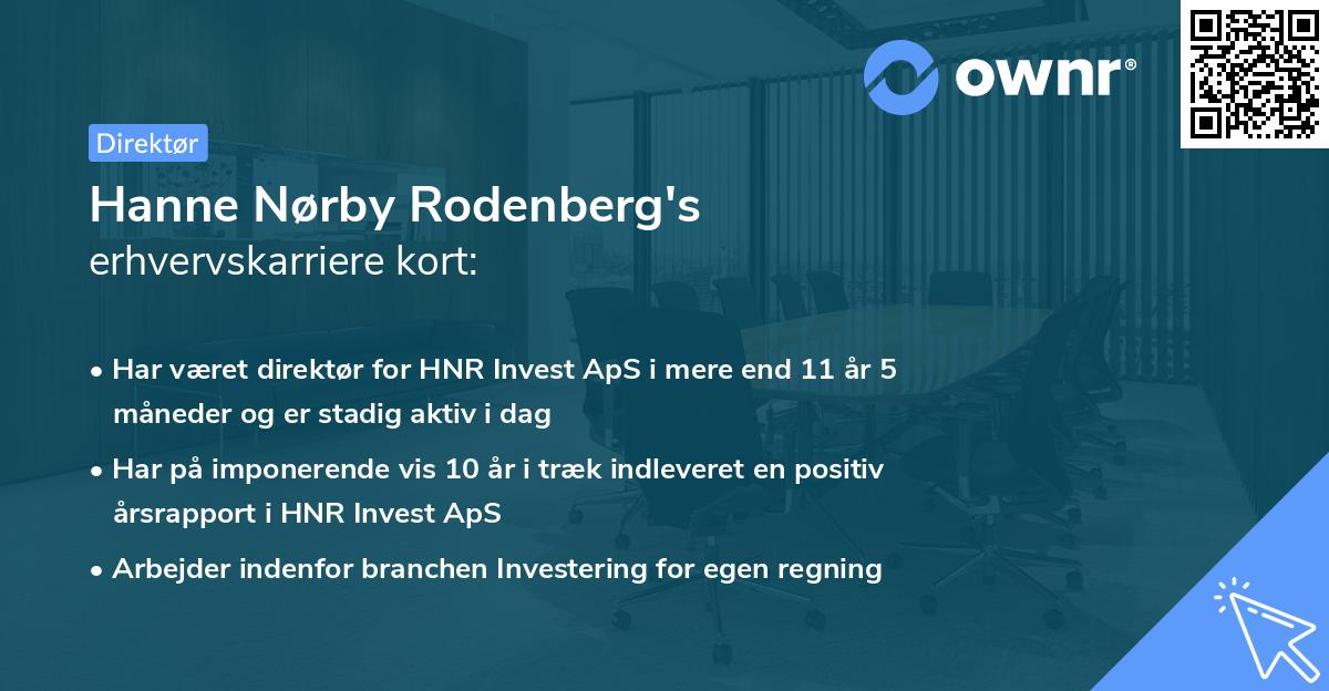 Hanne Nørby Rodenberg's erhvervskarriere kort