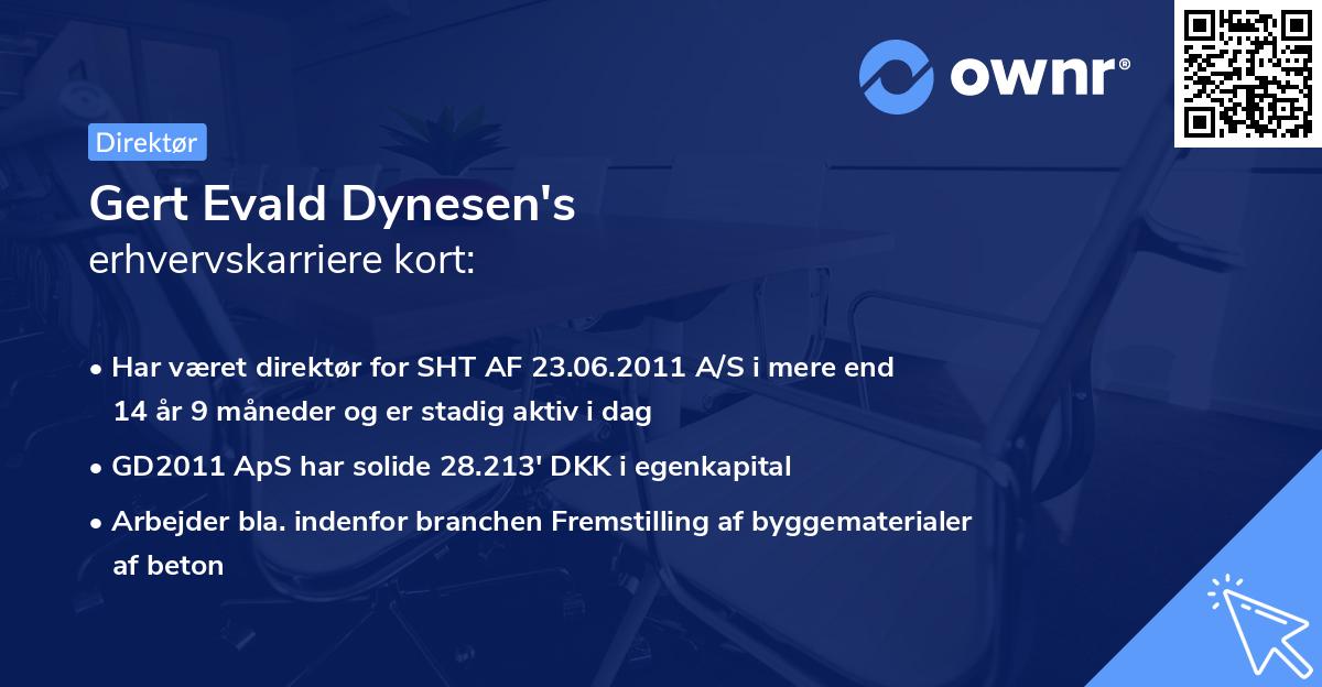Gert Evald Dynesen's erhvervskarriere kort