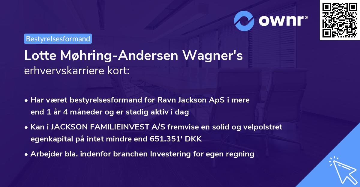 Lotte Møhring-Andersen Wagner's erhvervskarriere kort