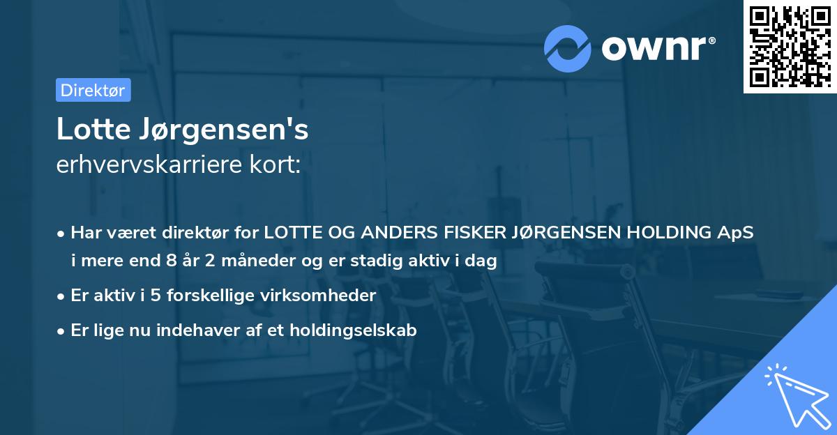 Lotte Jørgensen's erhvervskarriere kort