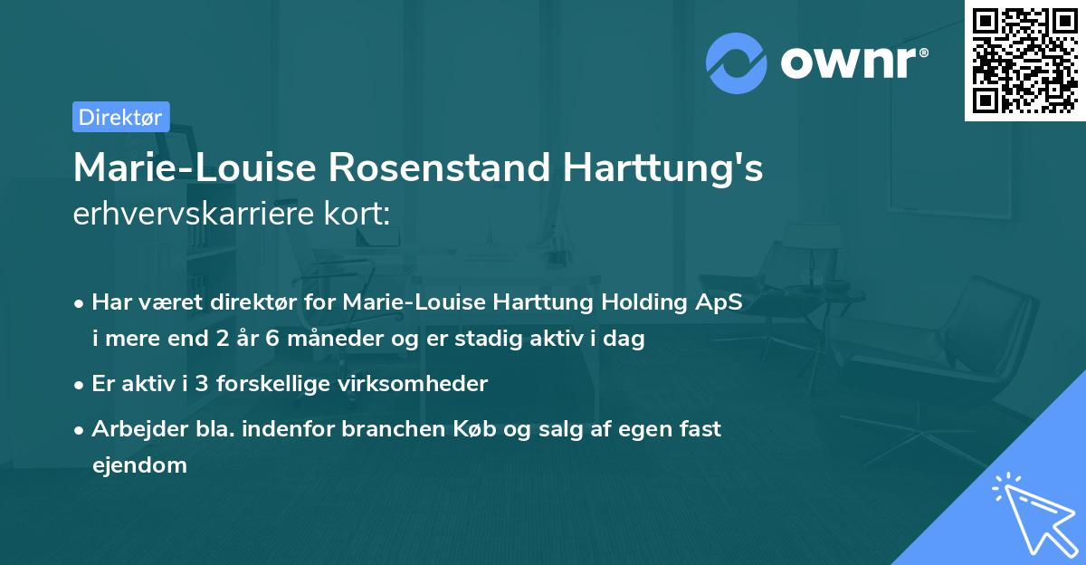 Marie-Louise Rosenstand Harttung's erhvervskarriere kort